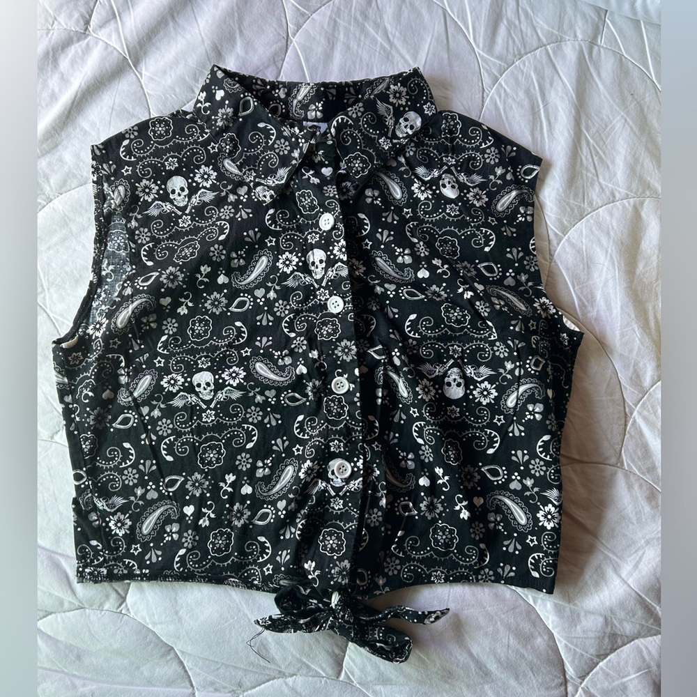 HellBunny sleeveless tie top